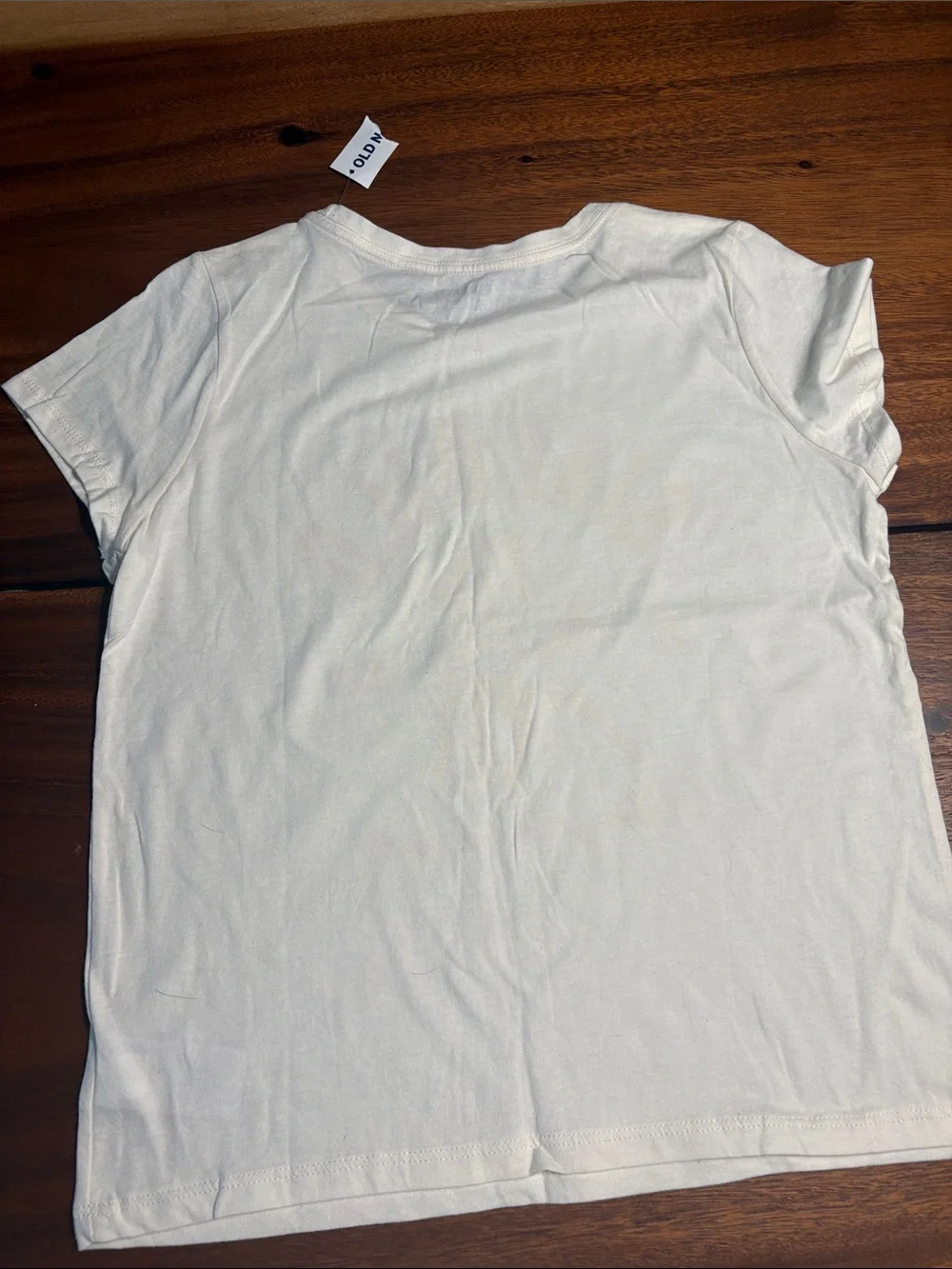 Old Navy Cream Short-Sleeve Tee with Orange 'Stay Wild' Horse Graphic